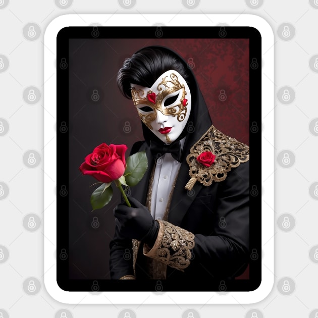 Gorgeous romantic man in Venetian mask Sticker by Khala